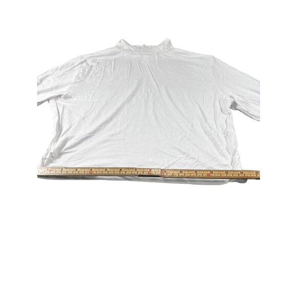 White Long-Sleeve Mock Neck Stretch Top By Trendy - Picture 9 of 10